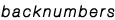 backnumber